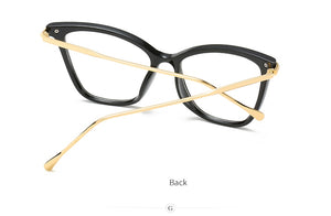 Retro glasses frame women cat eye eyeglasses Large transparent clear eye glasses frames for women  metal leg