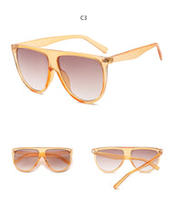 Load image into Gallery viewer, Classic Celebrity Sunglasses Women Vintage Retro Flat Top Oversized Sun Glasses Square Pilot Luxury Designer Large Black Shades