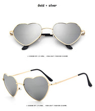 Load image into Gallery viewer, Ladies Heart Shaped Sunglasses metal Women Brand Designer Fashion Rimless LOVE Clear Ocean Lenses Sun Glasses Oculos UV400