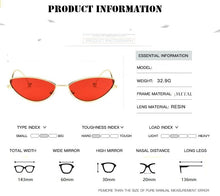 Load image into Gallery viewer, 2022 Sunglasses Women Luxury Cat eye Brand Design Metal Frame New Gold red Vintage Cateye Fashion sun glasses lady Eyewear