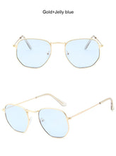 Load image into Gallery viewer, Small Polygonal Metal Sunglasses Women Brand Designer Vintage Sun Glasses Female Oval Retro Eyewear UV400