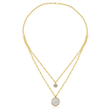 Carica l&#39;immagine nel visualizzatore di Gallery, LUXUKISSKIDS New Arrival Jewelry Necklace Romantic Crystal Pendant Necklace CZ Double Chain Necklace Gold/ Steel Color