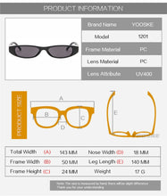 Load image into Gallery viewer, YOOSKE Vintage Rectangle Sunglasses Women Cat Eye Designer Ladies Small Frame Black Red Sun Glasses Brand Retro Skinny Eyewear