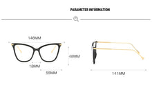Load image into Gallery viewer, Retro glasses frame women cat eye eyeglasses Large transparent clear eye glasses frames for women  metal leg