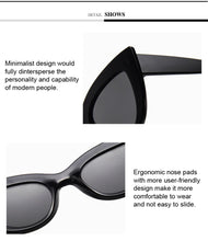 Load image into Gallery viewer, New Retro Fashion Sunglasses Women Brand Designer Vintage Cat Eye Black Sun Glasses Female Lady UV400 Oculos