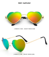 Load image into Gallery viewer, Ladies Heart Shaped Sunglasses metal Women Brand Designer Fashion Rimless LOVE Clear Ocean Lenses Sun Glasses Oculos UV400