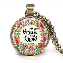 Load image into Gallery viewer, bible verse necklace god is in her she will not fall scripture quote jewelry for women men christian faith gifts