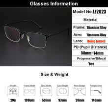 Load image into Gallery viewer, Gmei Optical Titanium Alloy Half-Rim Presciption Eyeglasses Frames For Men &amp; Women Myopia Eyewear Hyperopia Spectacles LF2023