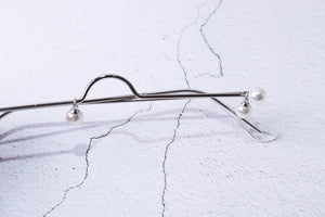 Fashion glasses women female vintage no lense glasses elegant eyeglasses frame half frame pearl chain spectacle frame unisex