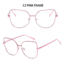 Load image into Gallery viewer, Metal cat eye Glasses transparent Gold Frame Glasses Optics Eyeglasses Clear Lens Women Men Fake Glasses Female UV400