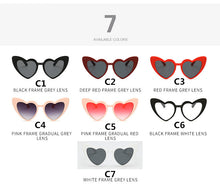 Load image into Gallery viewer, Love Heart Sunglasses Women Big Frame Personality Sunglass Fashion Cute Sexy Retro Cat Eye Vintage SunGlasses Pink Female