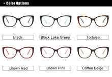 Load image into Gallery viewer, Ralferty  Luxury Eye Glasses Women Cat Eye Frame Eyeglasses TR90 Clear Lens With Spring Leg Optic Spectacle Eyewear F93331