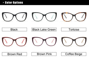 Ralferty  Luxury Eye Glasses Women Cat Eye Frame Eyeglasses TR90 Clear Lens With Spring Leg Optic Spectacle Eyewear F93331