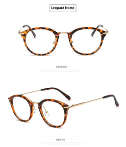 Women Anti Blue Glasses Frame Men Eyeglasses Frame Vintage Round Clear Lens Glasses Optical Spectacle Frame