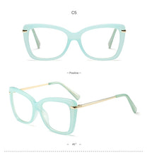 Carica l&#39;immagine nel visualizzatore di Gallery, Women Metal Legs Designer Optical Eyeglasses Prescription Acetate Rim Spectacles for Women Eyewear Glasses Frame Fashion Styles