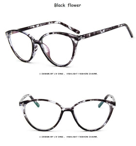 Black  Spectacle frame cat eye Glasses frame clear lens Women brand Eyewear optical frames myopia transparentTemples for glasses