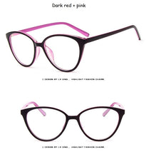Load image into Gallery viewer, Black  Spectacle frame cat eye Glasses frame clear lens Women brand Eyewear optical frames myopia transparentTemples for glasses