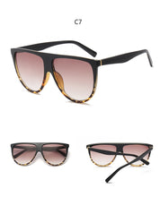 Load image into Gallery viewer, Classic Celebrity Sunglasses Women Vintage Retro Flat Top Oversized Sun Glasses Square Pilot Luxury Designer Large Black Shades