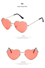 Carica l'immagine nel visualizzatore di Gallery, Heart Shaped Sunglasses metal Women Brand Designer Fashion  LOVE Clear Ocean Lenses Sun Glasses Oculos UV400
