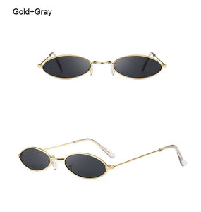 Fashion Women Sunglasses Famous Oval Sun Glasses Female Luxury Brand Metal Round Rays Frames Black Small Cheap Eyewear Oculos