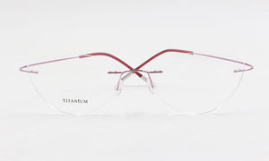 Rimless Glasses Frame Women Titanium Ultralight Eyeglasses Prescription Frameless Cat Eye Eyewear Myopia Optical Frame
