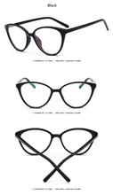 Load image into Gallery viewer, Black  Spectacle frame cat eye Glasses frame clear lens Women brand Eyewear optical frames myopia transparentTemples for glasses
