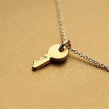 Load image into Gallery viewer, 9 Style Gold Color Key Circle Necklace For Women Minimalist Infinity Pendant Necklaces Valentine's Day Gift Necklace With Card
