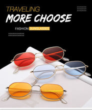 Carica l'immagine nel visualizzatore di Gallery, Small Pink Hexagon Sunglasses for Women Luxury Brand Designer Eyewear Shades Ladies Alloy Mirror Sun Glasses Female UV400