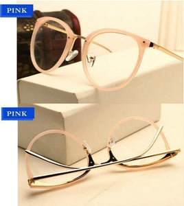 Retro Women Eyeglasses Cat Eye Metal Full Glasses Frame Optical Spectacles Round Vintage Eye Glasses