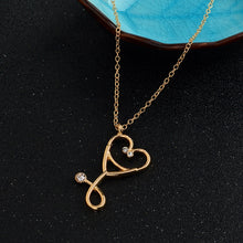 Load image into Gallery viewer, Stethoscope necklace Heart stethoscope pendant with rhinestone necklace Doctor Nurse Graduation Medical Gift