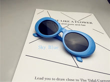 Load image into Gallery viewer, 2022 goggle Kurt Cobain glasses oval sunglasses ladies trendy  hot Vintage retro sunglasses Women's white black eyewear UV