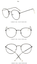 Load image into Gallery viewer, Round Glasses Frame Woman Men Glasses Retro Myopia Optical Frames Metal Clear lens Black Silver Gold Eyeglasses Oculos De Grau