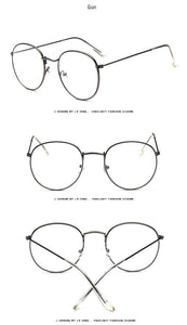 Round Glasses Frame Woman Men Glasses Retro Myopia Optical Frames Metal Clear lens Black Silver Gold Eyeglasses Oculos De Grau