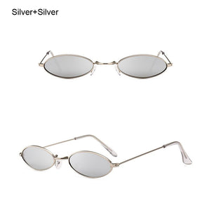 Fashion Women Sunglasses Famous Oval Sun Glasses Female Luxury Brand Metal Round Rays Frames Black Small Cheap Eyewear Oculos