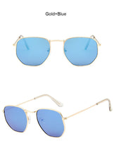 Load image into Gallery viewer, Small Polygonal Metal Sunglasses Women Brand Designer Vintage Sun Glasses Female Oval Retro Eyewear UV400