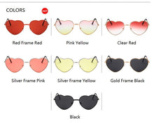 Carica l'immagine nel visualizzatore di Gallery, Heart Shaped Sunglasses metal Women Brand Designer Fashion  LOVE Clear Ocean Lenses Sun Glasses Oculos UV400