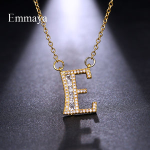 Emmaya Letters Chain Pendants Necklaces Women's Zircon Hip Hop Jewelry With Gold Tennis Chain Party Wedding Gift