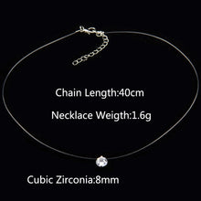 Carica l&#39;immagine nel visualizzatore di Gallery, Female Transparent Fishing Line Necklace Silver Color Invisible Chain Women Rhinestone Choker Necklace Collier Femme