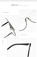 Load image into Gallery viewer, Fashion Half Frame Round Glasses Women Transparent Vintage Large Eyeglasses Gold Frames Clear Lens Glasses Men Lady Eyewear