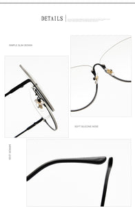 Fashion Half Frame Round Glasses Women Transparent Vintage Large Eyeglasses Gold Frames Clear Lens Glasses Men Lady Eyewear