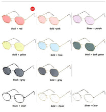 Load image into Gallery viewer, 2022 Ladies hexagon sunglasse  metal Women Brand Designer Fashion Rimless  Clear Ocean Lenses Sun Glasses  UV400