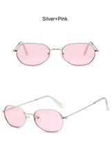 Carica l'immagine nel visualizzatore di Gallery, Small Pink Hexagon Sunglasses for Women Luxury Brand Designer Eyewear Shades Ladies Alloy Mirror Sun Glasses Female UV400