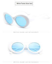Load image into Gallery viewer, 2022 goggle Kurt Cobain glasses oval sunglasses ladies trendy  hot Vintage retro sunglasses Women's white black eyewear UV
