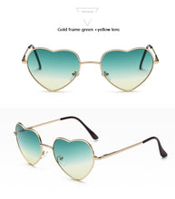 Load image into Gallery viewer, Ladies Heart Shaped Sunglasses metal Women Brand Designer Fashion Rimless LOVE Clear Ocean Lenses Sun Glasses Oculos UV400