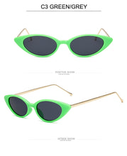 Carica l&#39;immagine nel visualizzatore di Gallery, Occhiali da sole Cat Eye da donna Occhiali da sole da donna di marca Designer Fashion Occhiali da sole con montatura piccola per tendenza femminile Glasees UV400 O5 