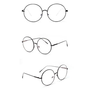 women Metal Sunglass Eyewear Accessories Oversized  Frames Round Frame Clear lens Women\'s Glasses Eyeglasses Femme