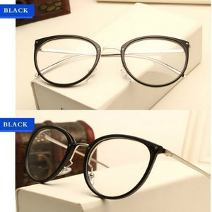 Retro Women Eyeglasses Cat Eye Metal Full Glasses Frame Optical Spectacles Round Vintage Eye Glasses