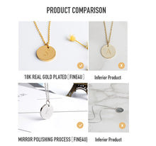 Load image into Gallery viewer, Disc Pendant Necklace Gold/Silver Color Letter Alfabet Necklace 316L Stainless Steel Chain Necklaces For Women