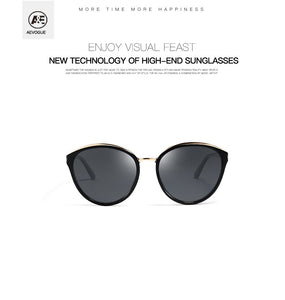 AEVOGUE Polarized Sunglasses Women Cat Eye Luxury Oversized Transparent Frame Gradient lens Sun Glasses Female UV400 AE0634