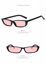 Carica l&#39;immagine nel visualizzatore di Gallery, [EL Malus]Small Retro Square Thin Frame Sunglasses UV400 Women Sexy Ladies Sun Glasses Female Yellow White Black Lens Mirror